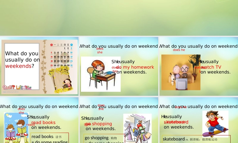 湖北省松滋市实验初级中学八年级英语上册《Unit 2 How often do you exercise Section A（1a-2b）》课件.ppt