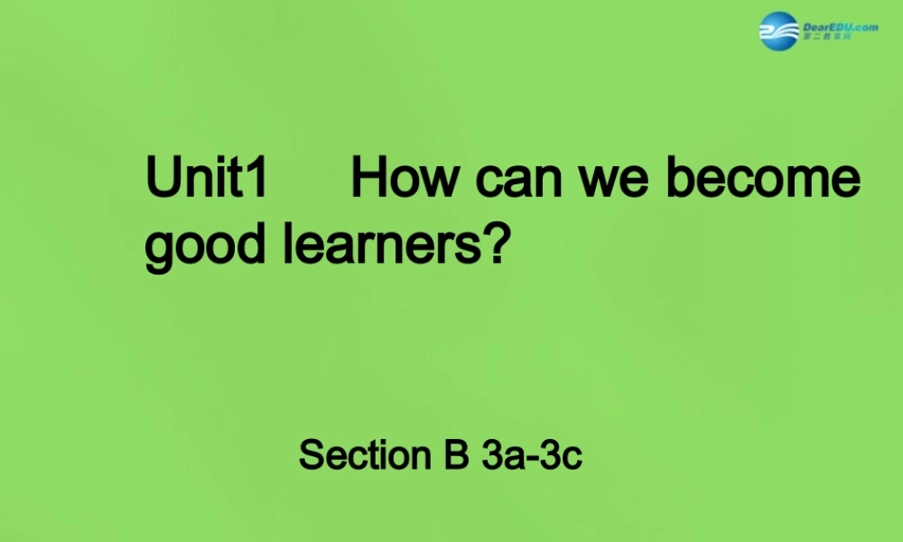 湖北省松滋市涴市镇初级中学九年级英语全册 Unit 1 How can we become good learners Sectoin B 3a-3c课件 （新版）人教新目标版.ppt