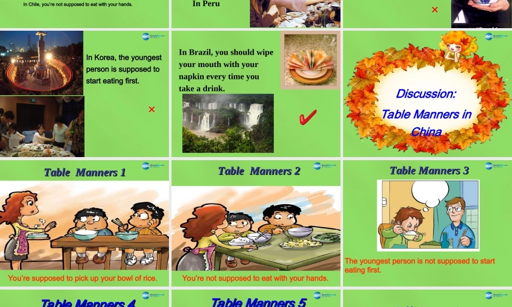 湖北省松滋市涴市镇初级中学九年级英语全册 Unit 10 You’re supposed to shake hands Period7课件.ppt