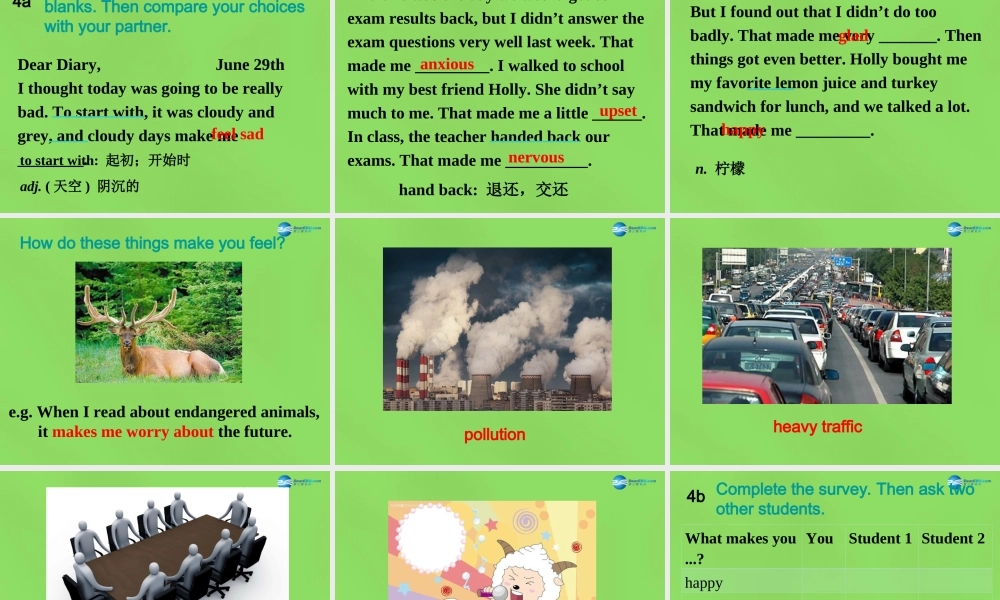 湖北省松滋市涴市镇初级中学九年级英语全册 Unit 11 Sad movies make me cry Period6课件.ppt