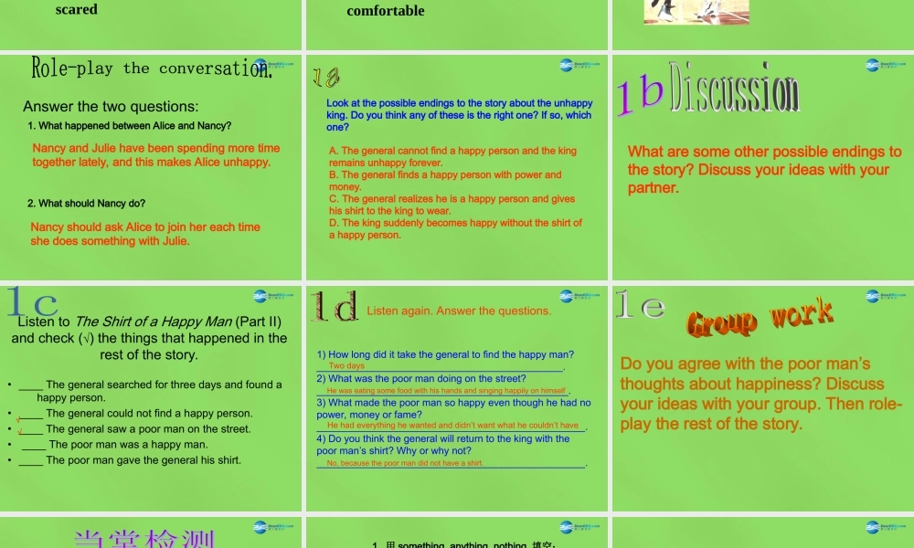 湖北省松滋市涴市镇初级中学九年级英语全册 Unit 11 Sad movies make me cry Period2课件.ppt