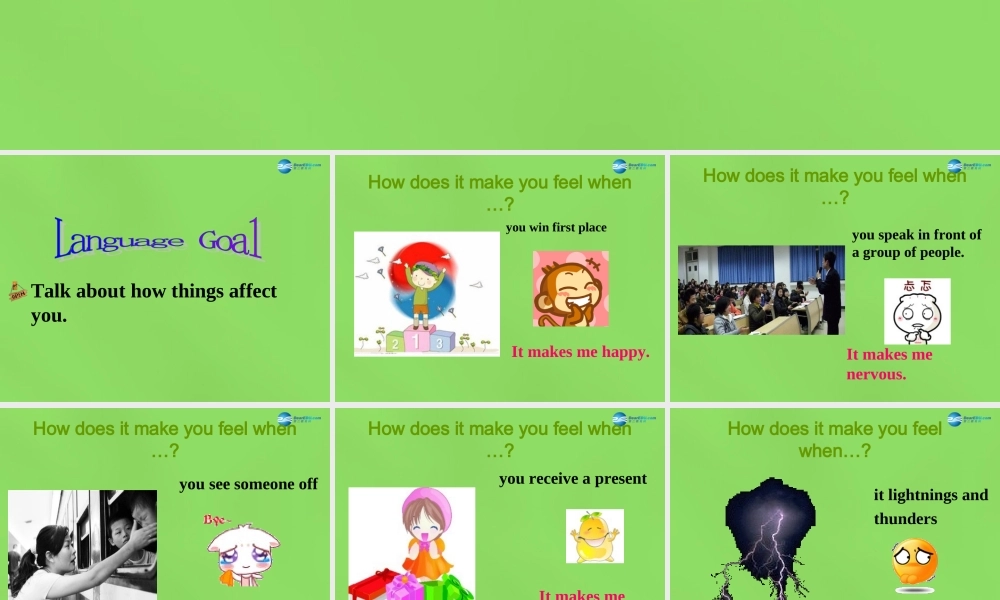 湖北省松滋市涴市镇初级中学九年级英语全册 Unit 11 Sad movies make me cry Section A1a-3c课件.ppt