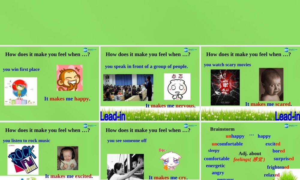 湖北省松滋市涴市镇初级中学九年级英语全册 Unit 11 Sad movies make me cry.SectionA（3a-4d）课件.ppt