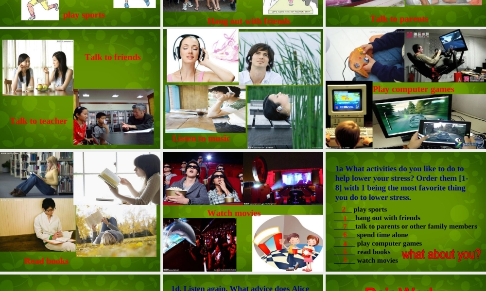 湖北省荆州市沙市第五中学八年级英语下册 Unit 4 Why don’t you talk to your parents课件3 .ppt