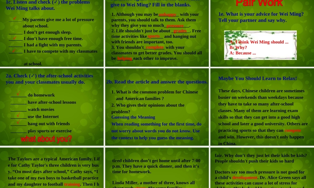 湖北省荆州市沙市第五中学八年级英语下册 Unit 4 Why don’t you talk to your parents课件3 .ppt