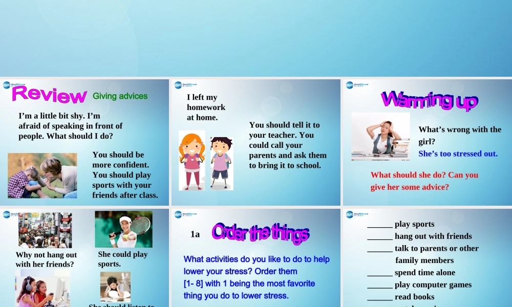 秋八年级英语下册 Unit 4 why dont you talk to your parents period 3课件 .ppt