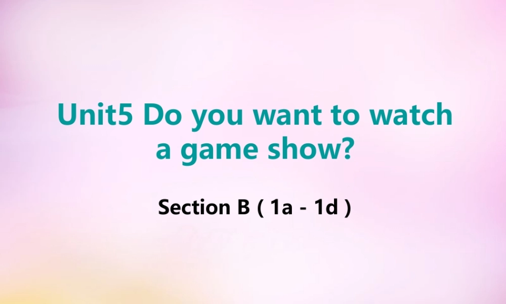 辽宁省东港市黑沟中学八年级英语上册 Unit 5 Do you want to watch a game show section B（1a-1d）课件.ppt