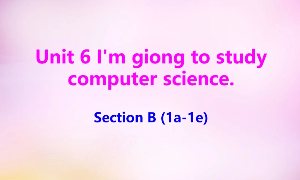 辽宁省东港市黑沟中学八年级英语上册 Unit 6 I'm giong to study computer science section B（1a-1e）课件.ppt