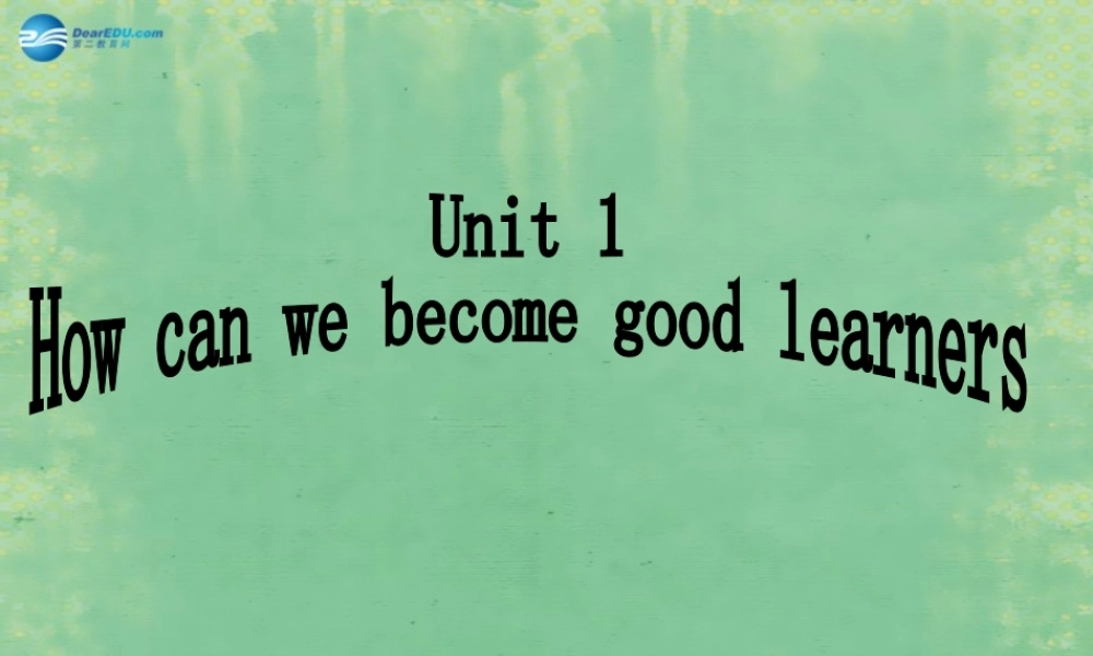 辽宁省灯塔市第二初级中学九年级英语全册 Unit 1 How can we become good learners？（第1课时）课件 （新版）人教新目标版.ppt