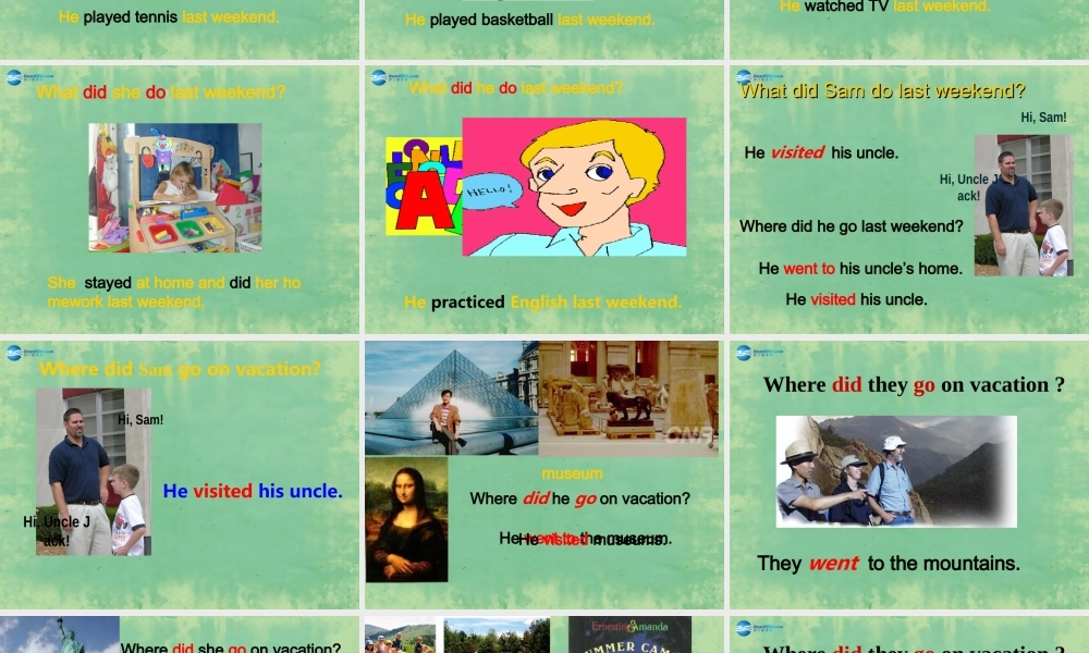 辽宁省灯塔市第二初级中学八年级英语上册 Unit 1 Where did you go on vacation？（第1课时）课件.ppt