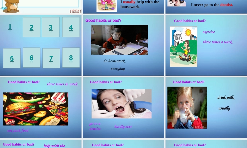 陕西省西安市回民中学八年级英语上册 Unit 2 how often do you exercise课件.ppt