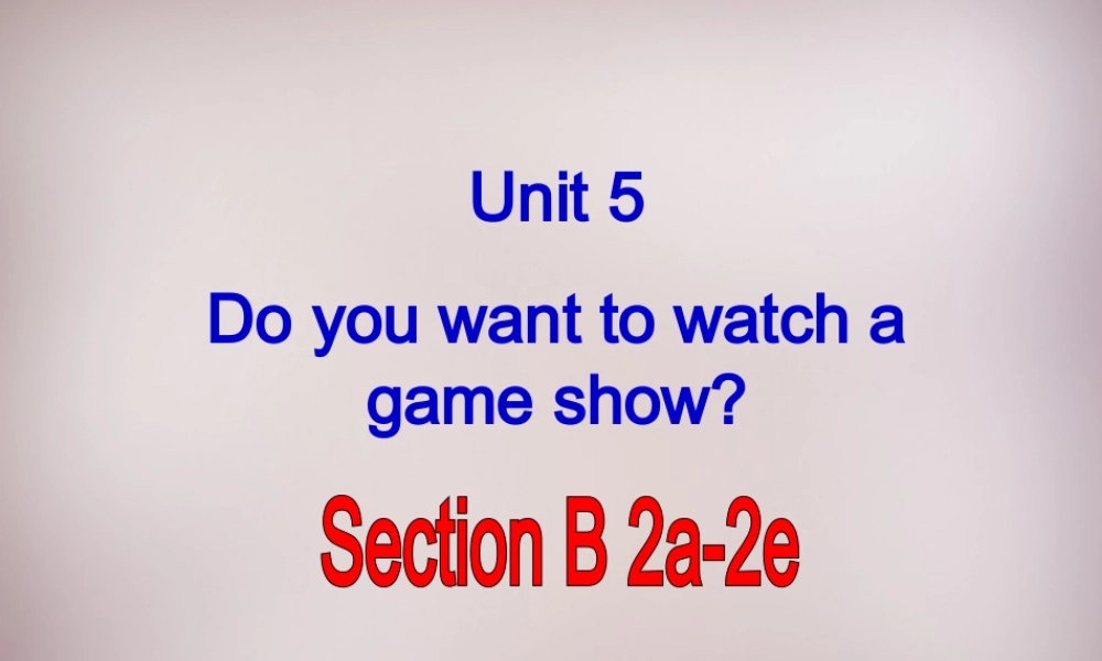 黑龙江省伊春市上甘岭区中学八年级英语上册 Unit 5 Do you want to watch a game show Section B（2a-2e）课件.ppt