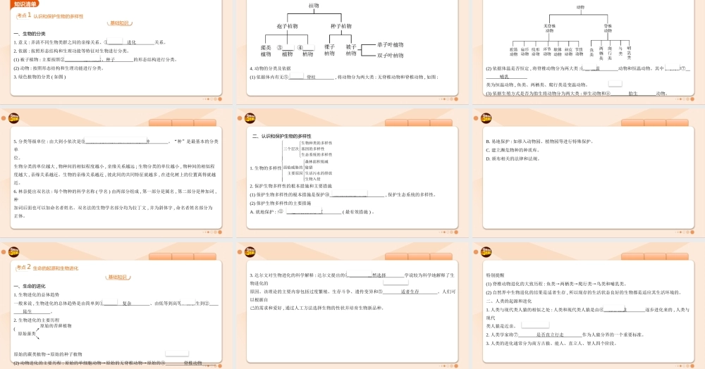 12-主题七　生物多样性专题二　生物进化与生物多样性的保护.pptx