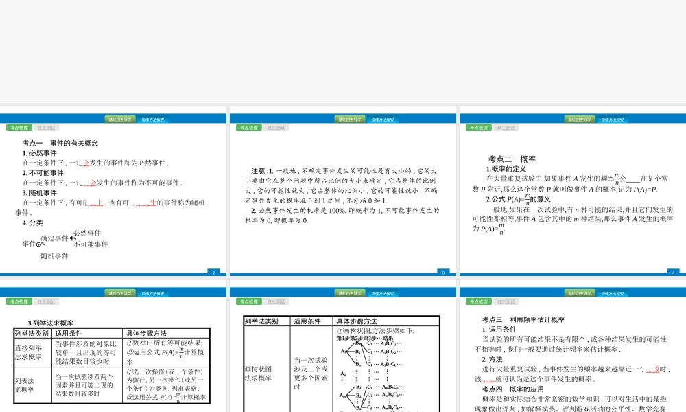 2018年中考数学（人教版）总复习 课件：第30课时　概率.ppt