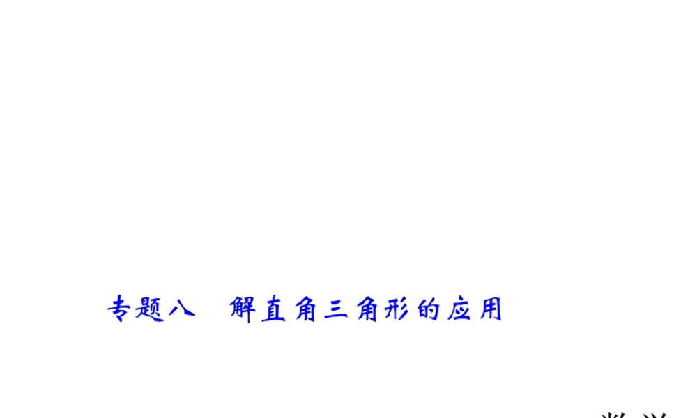 2018年中考数学（全国）总复习精英课件： 第二轮专题总复习专题八　解直角三角形的应用 (共29张PPT).ppt