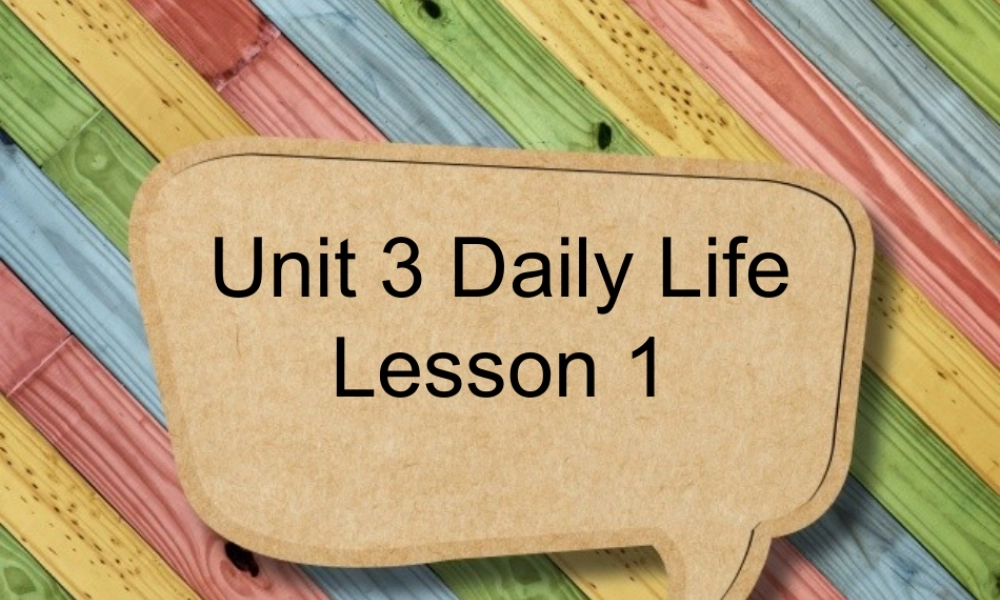 Unit 3 Daily Life Lesson 1 课件 1.ppt