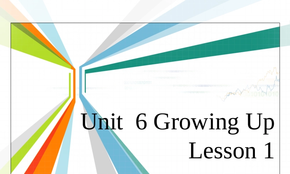 Unit 6 Growing Up Lesson 1 课件 1.ppt