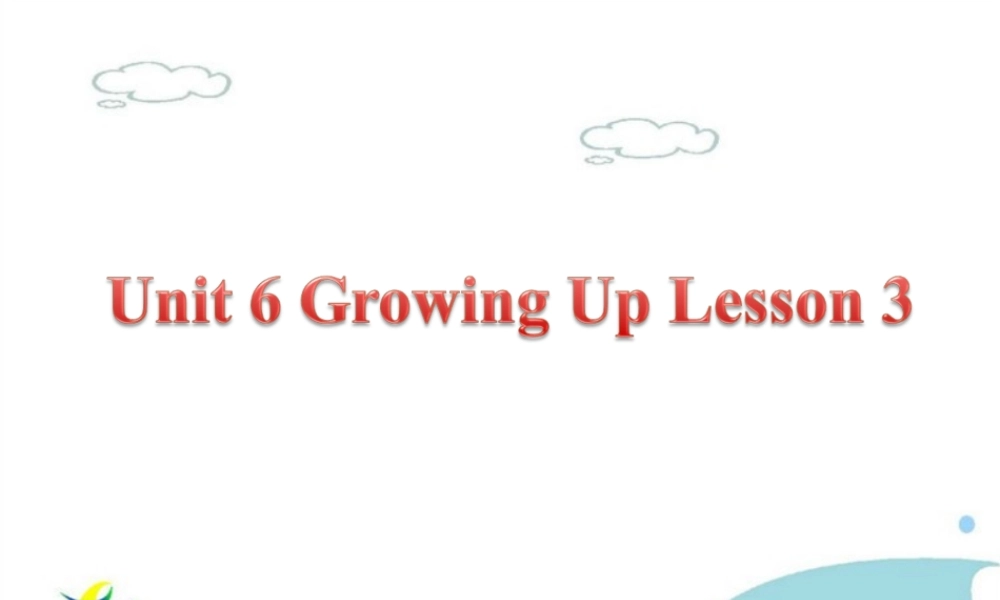 Unit 6 Growing Up Lesson 3 课件 3.ppt