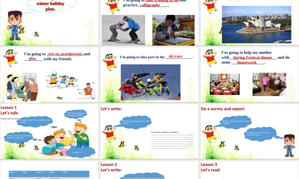 Unit 6 Winter vacation 课件 .ppt