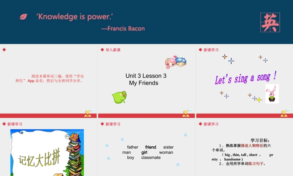 Unit3 lesson3《My Friends》课件.ppt