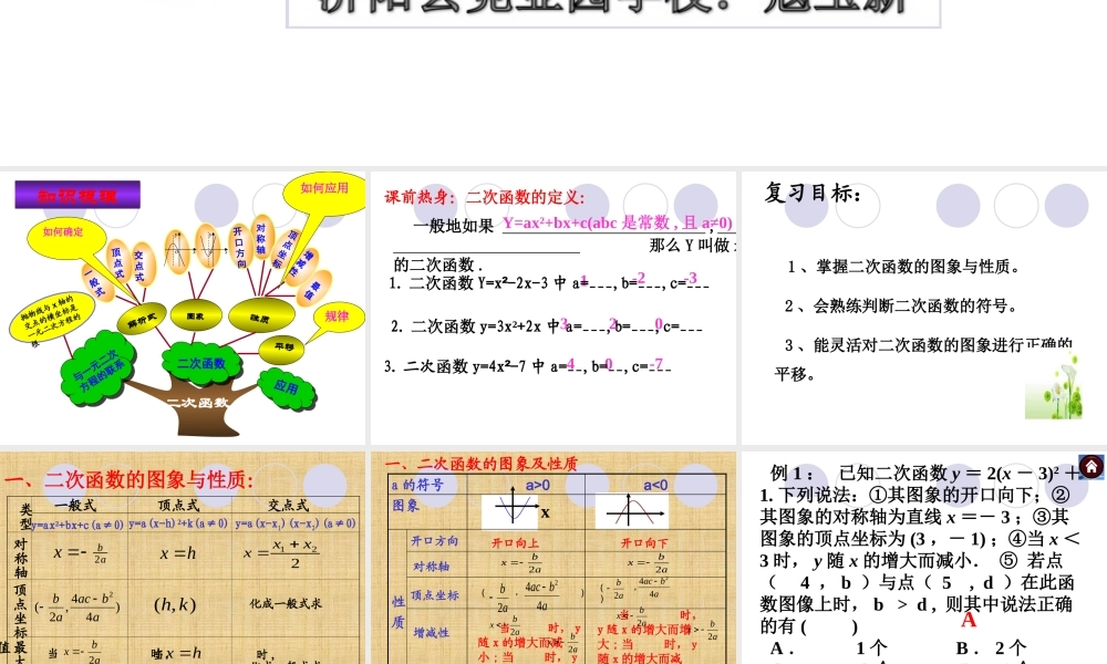 二次函数的图象与性质 课件设计.ppt