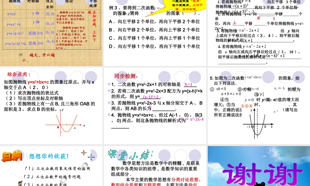 二次函数的图象与性质 课件设计.ppt