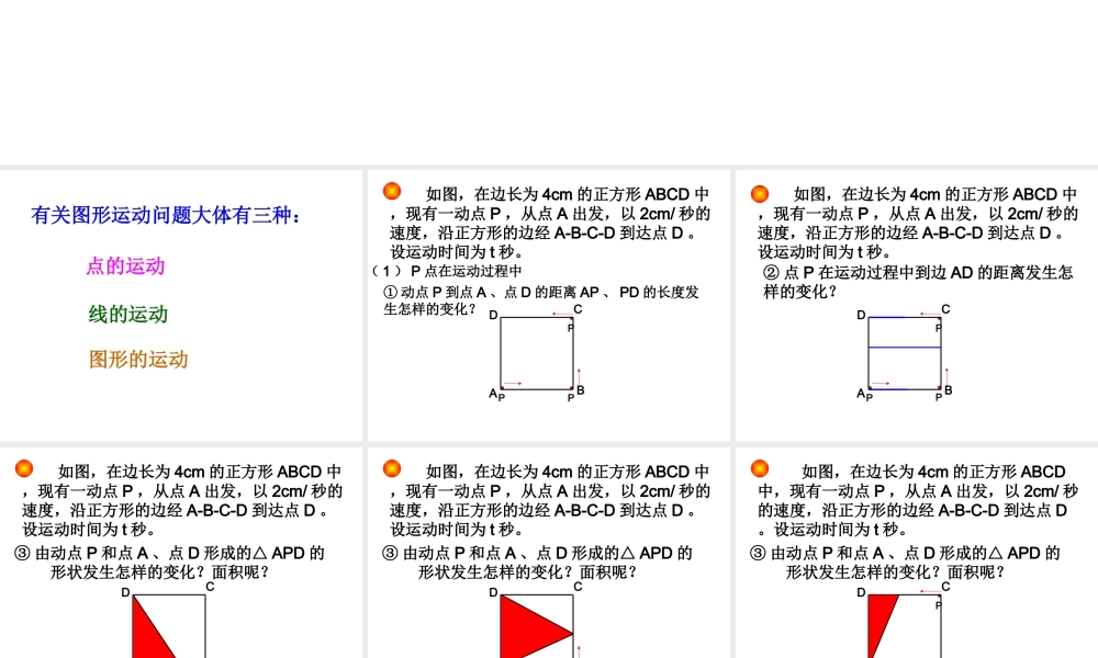 图形的运动问题 课件设计.ppt