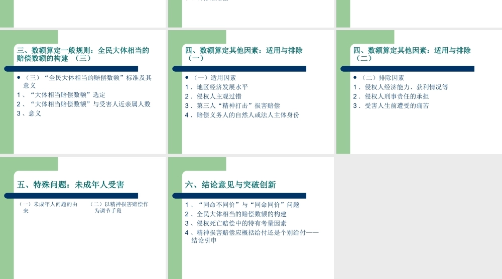 论侵权死亡精神损害赔偿的数额算定.ppt