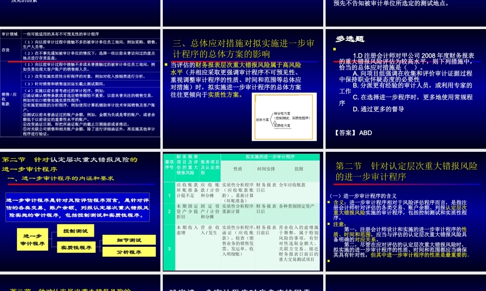 10审计学-第十章针对评估的重大错报风险实施的程序.ppt