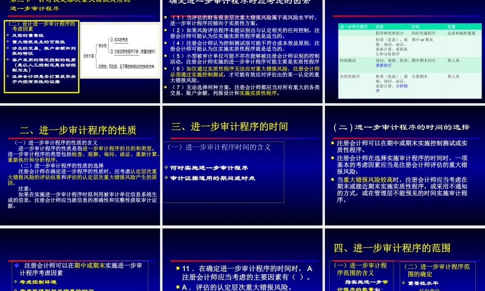 10审计学-第十章针对评估的重大错报风险实施的程序.ppt