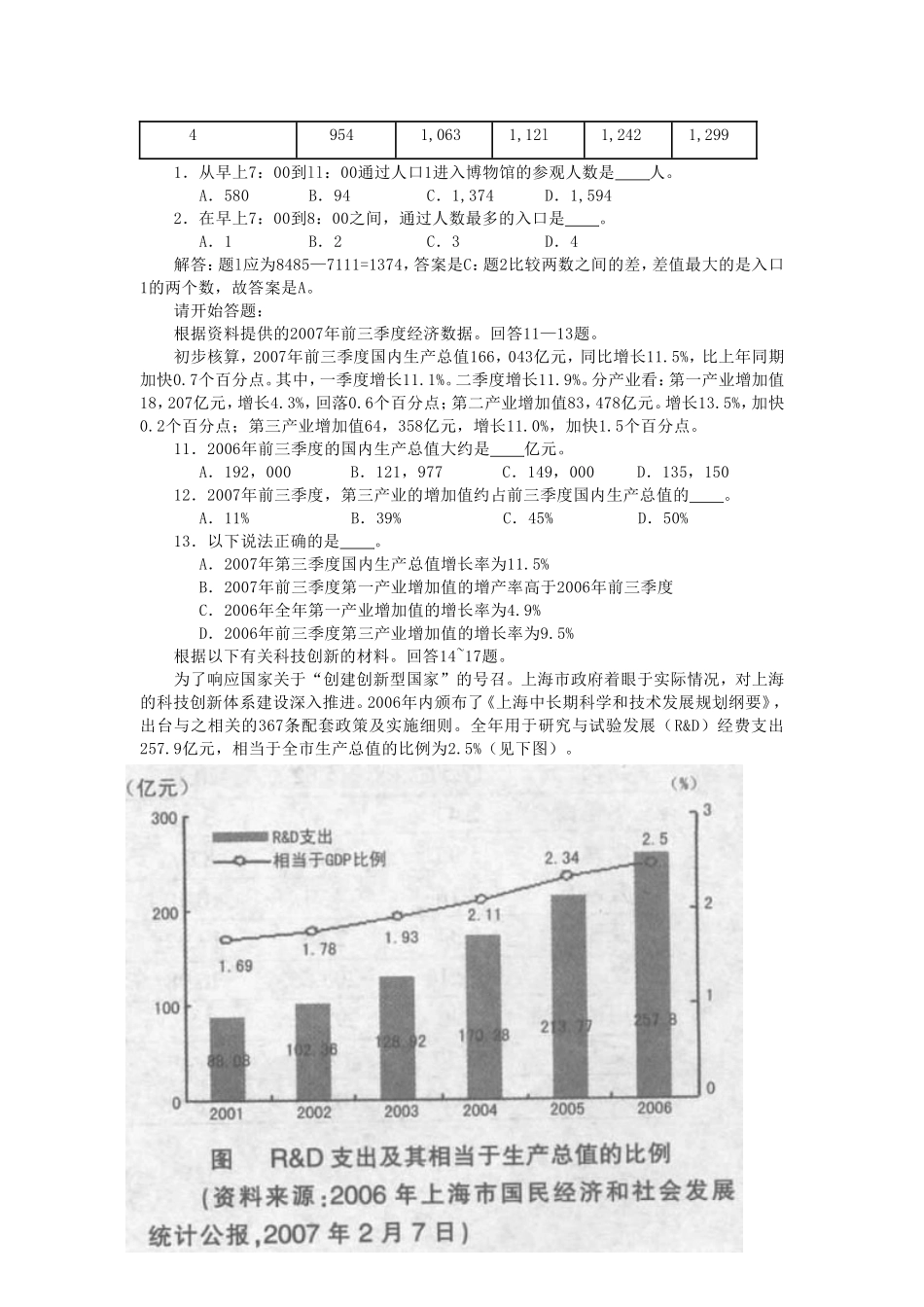 2008年上海市公务员考试行测真题【完整+答案+解析】.doc_第3页