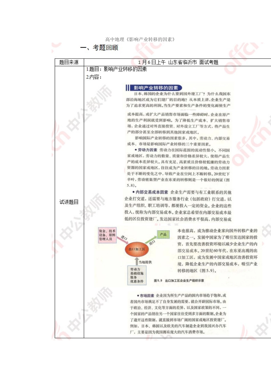 2017下半年高中地理教师资格证面试真题(精选)第一批.docx_第1页