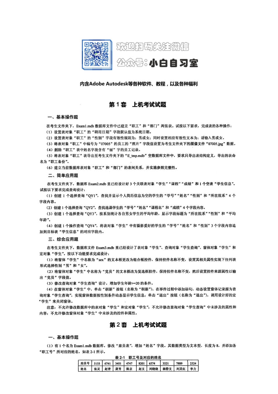 全国计算机等级考试二级ACCESS上机模拟试题.doc_第1页