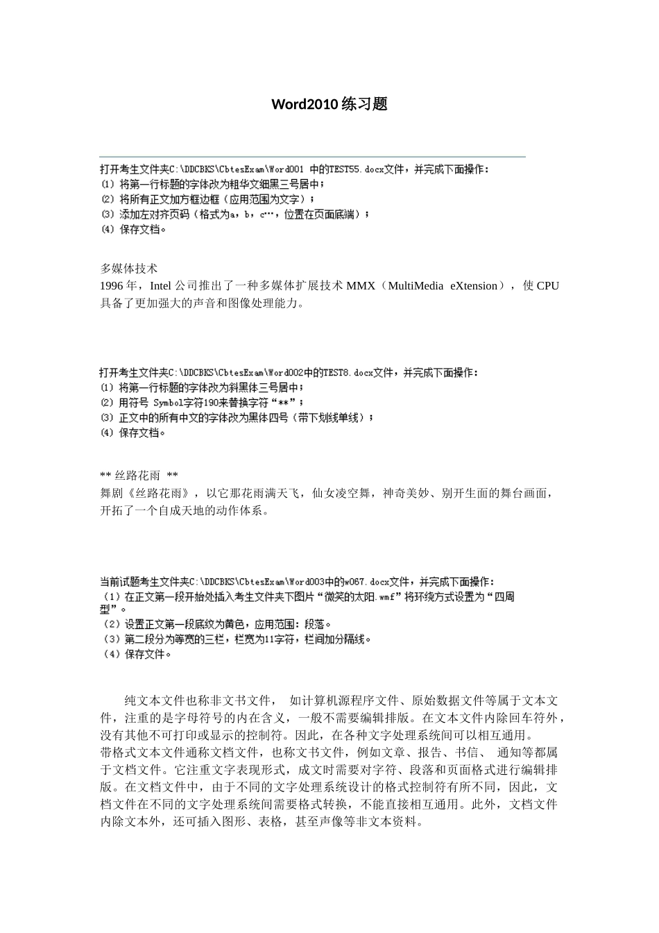 Word 2010练习题.doc_第1页