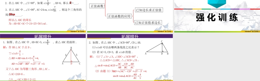 28.1（1） 锐角三角函数-正弦.ppt