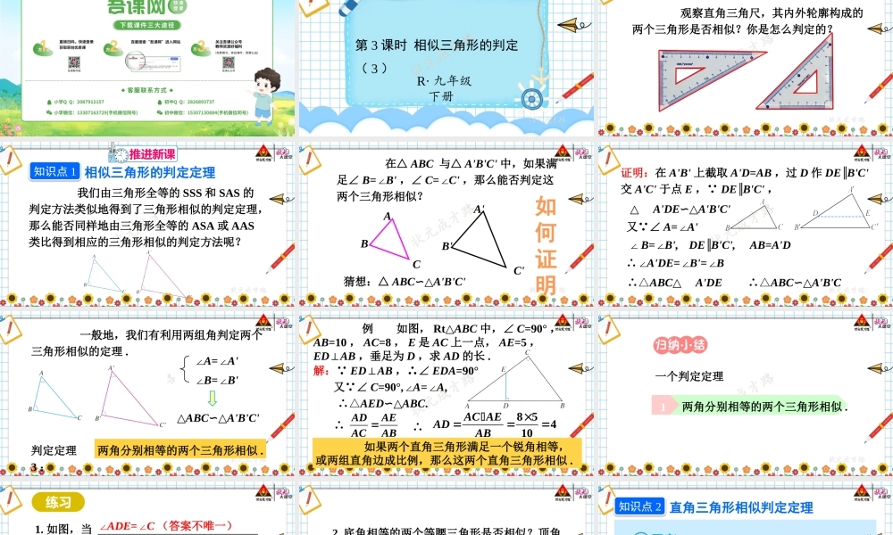 第3课时 相似三角形的判定（3）.pptx
