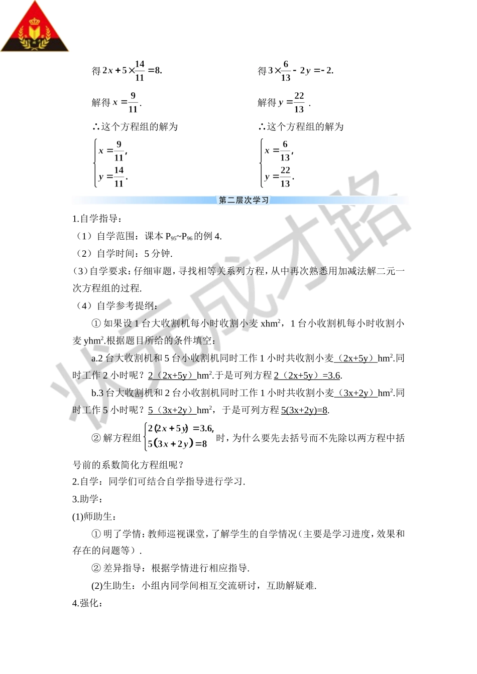 第2课时 加减消元法（导学案）.doc_第3页