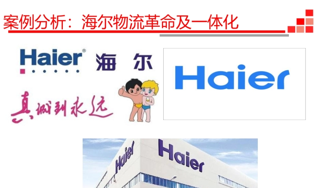 案例分析-5 海尔物流革命一体化.ppt