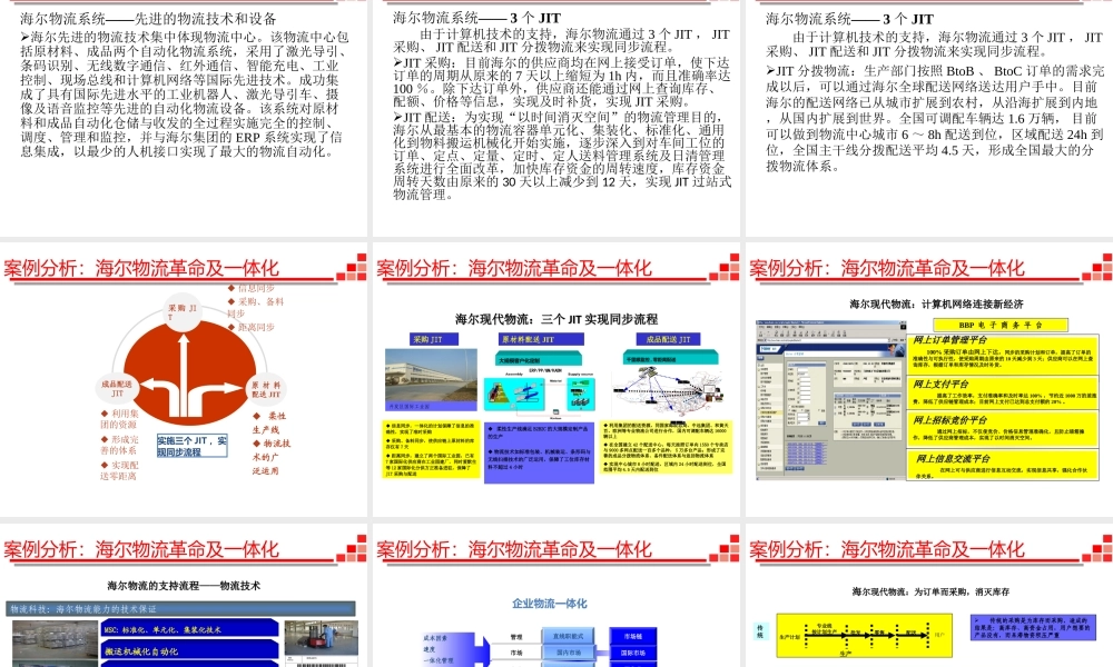 案例分析-5 海尔物流革命一体化.ppt