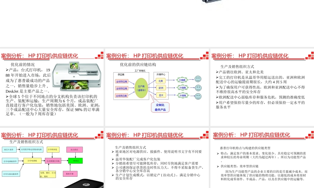 案例分析-3 HP打印机供应链优化.ppt