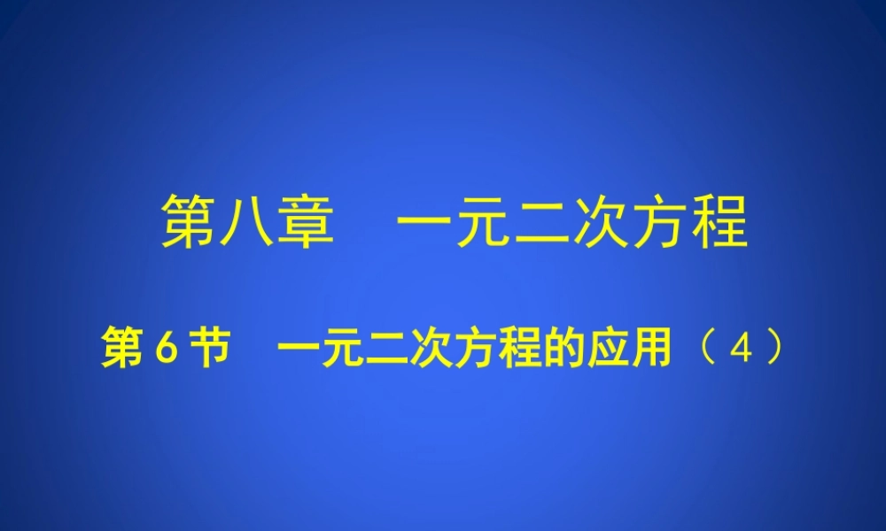 《一元二次方程的应用（4）》教学课件.ppt