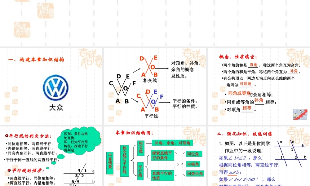 《相交线与平行线》复习课件2.ppt