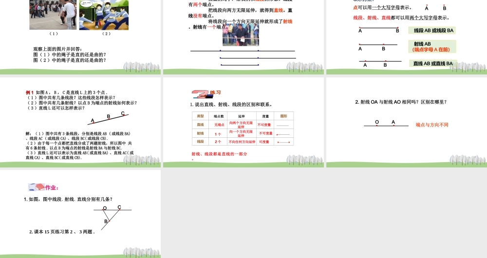 1.3 线段、射线和直线 第1课时.ppt