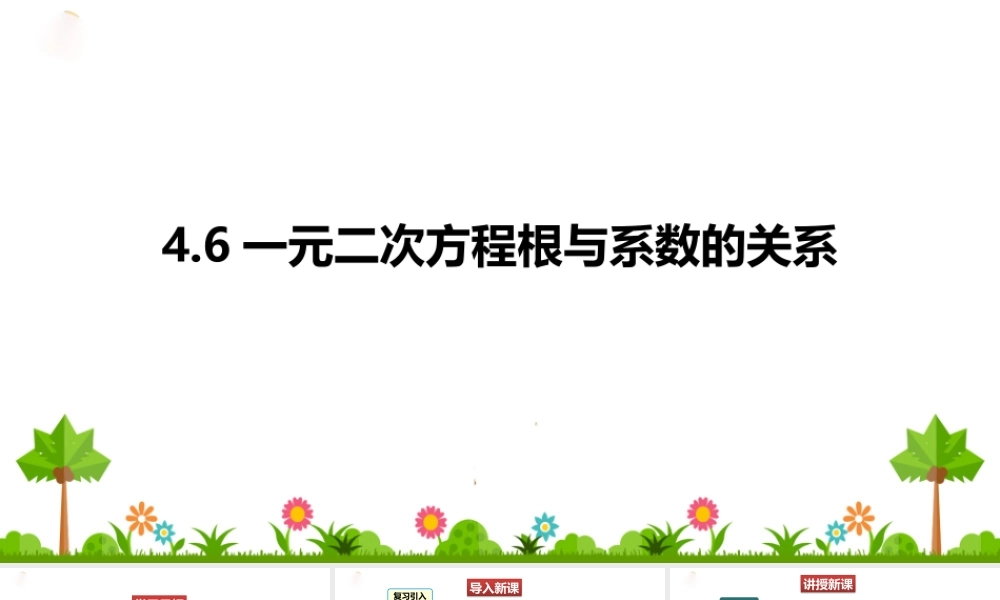 4.6一元二次方程根与系数的关系.pptx