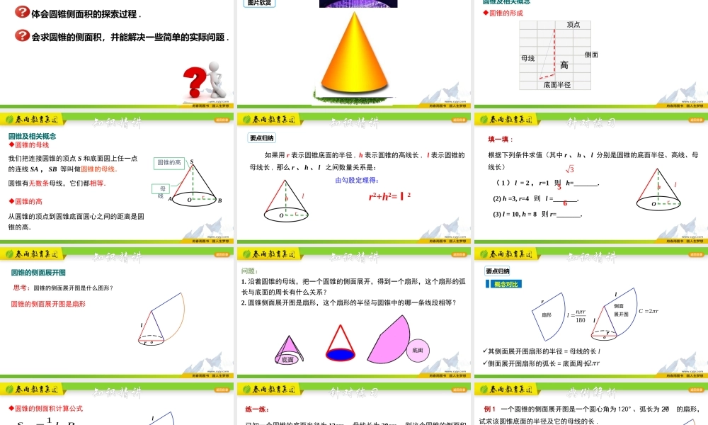 3.8.3 圆锥的侧面积和全面积.pptx