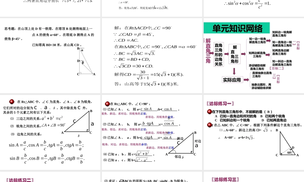 《直角三角形的边角关系》复习课件1.ppt