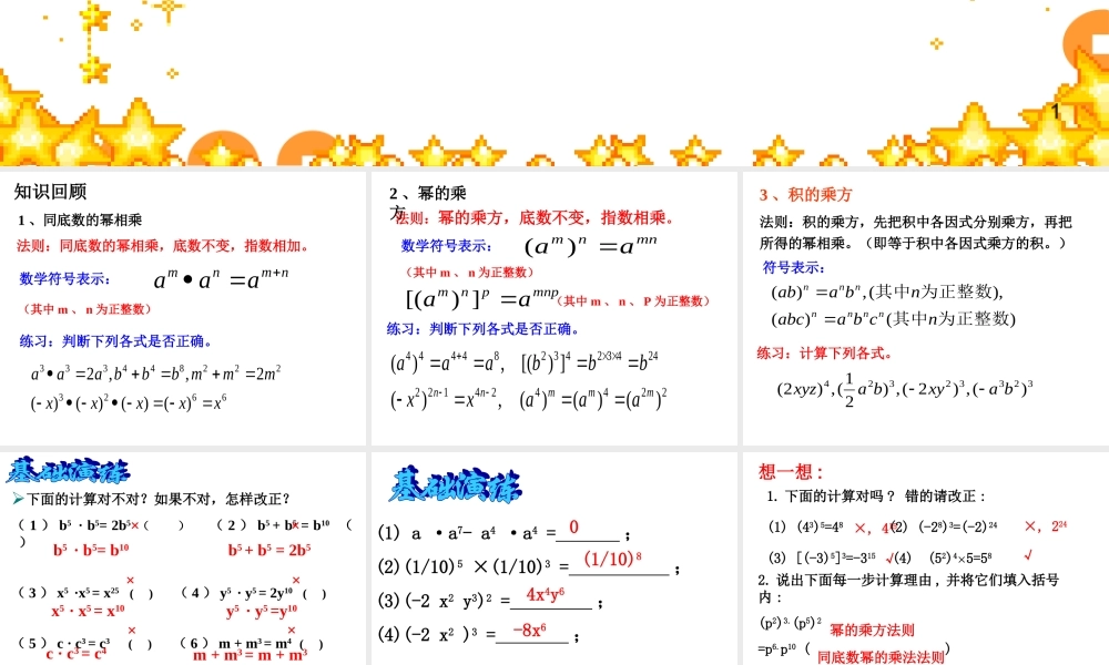 《幂的乘方与积的乘方》复习课课件.ppt