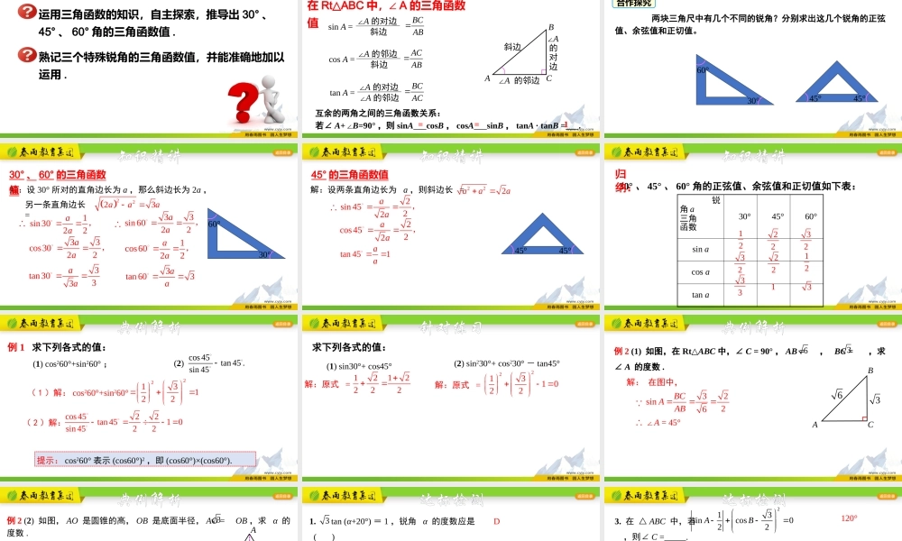 1.1.3 特殊角的三角函数值.pptx