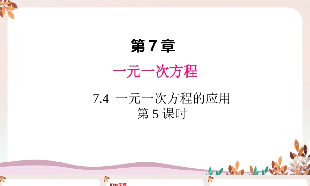 7.4 一元一次方程的应用 第5课时.ppt
