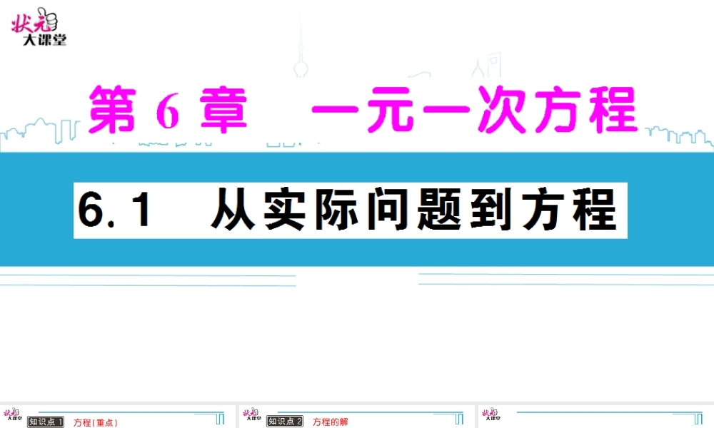 6.1 从实际问题到方程.ppt